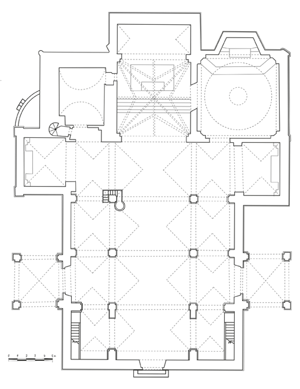 Planta de la iglesia de la alberca